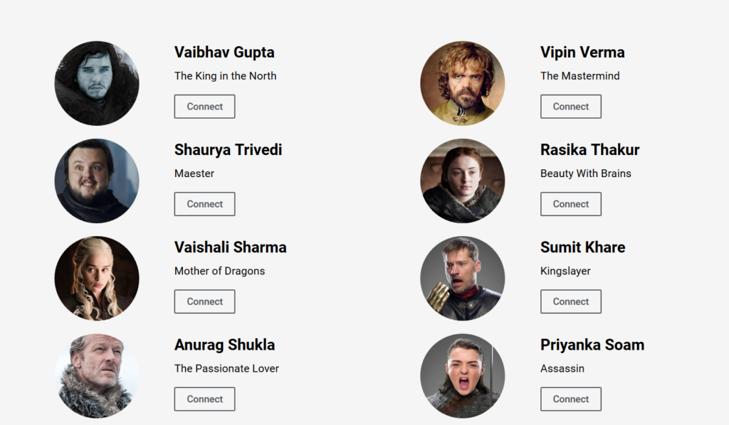 Growth Hack World - team page design