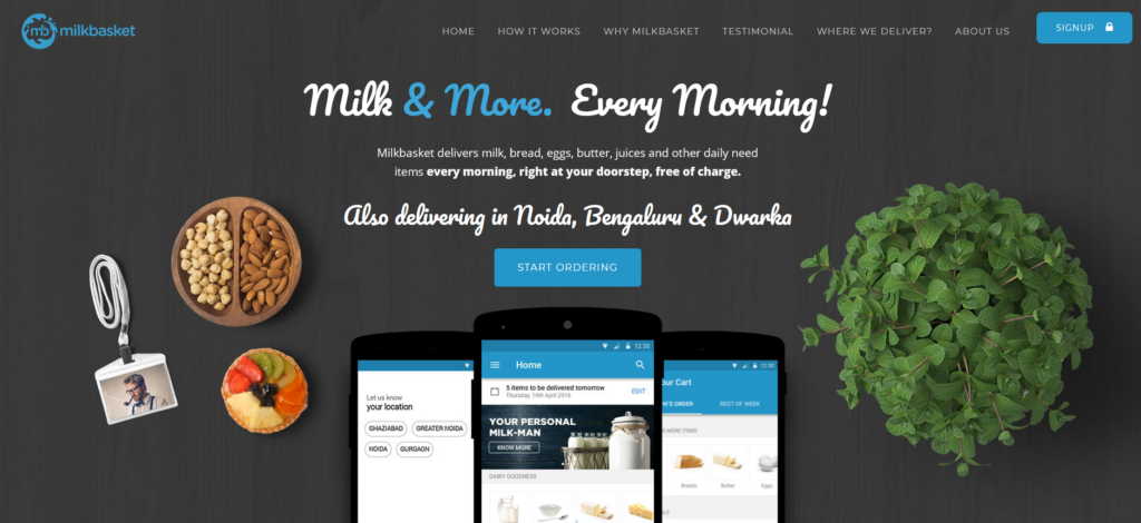 Milkbasket - best homepage design