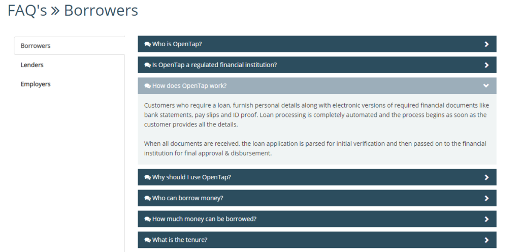 Opentap - FAQ Page
