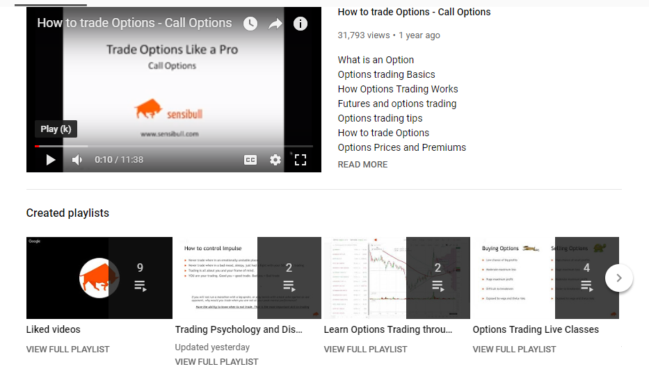 Sensibull - Best YouTube Channel