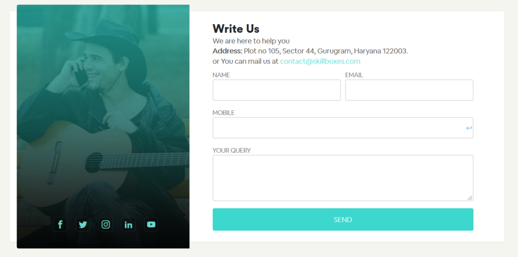 Skill Box - best contact us pages