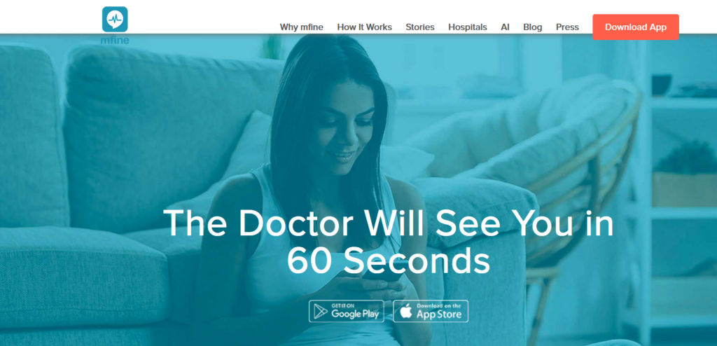 mfine - best homepage design
