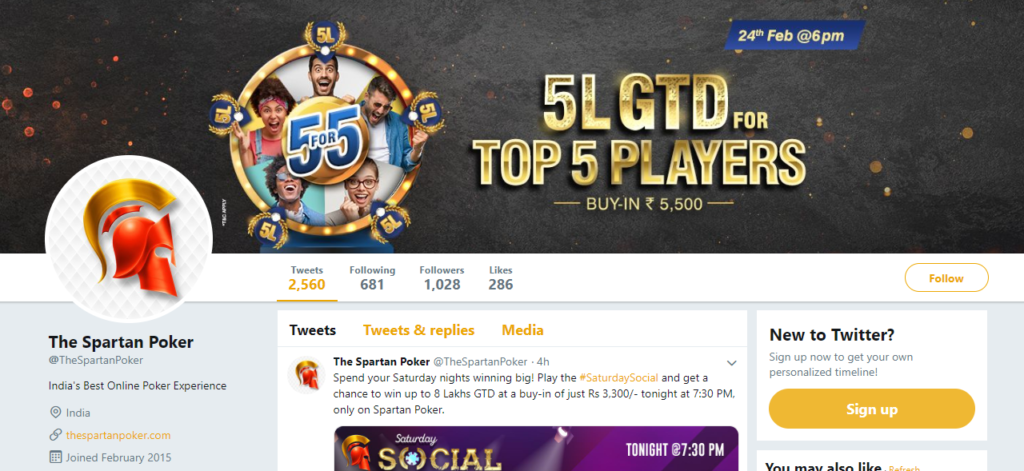 Spartan Poker - best twitter accounts