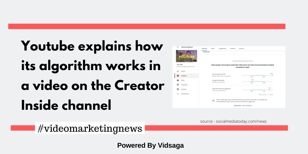 Youtube explains how its algorithm works in a video on the Creator Inside channel