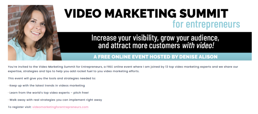 video marketing summit for entrepreneurs